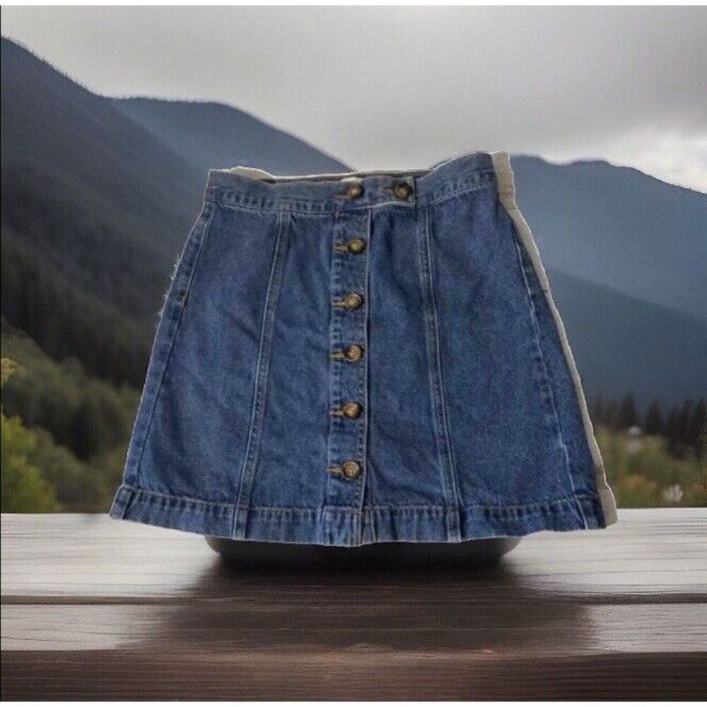 Forever 21 Junior Size Small Denim Button Front Jean Skirt